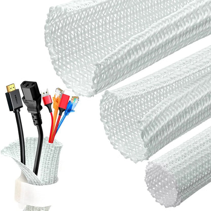 White Cable Sleeve, Protector  Wrap Cover