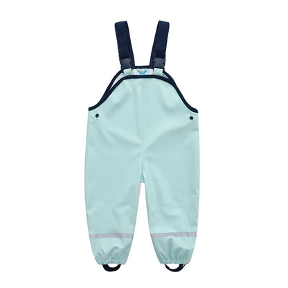 PU Waterproof Rain Suspenders Pants – Sensory-Safe Outdoor Protection for Children