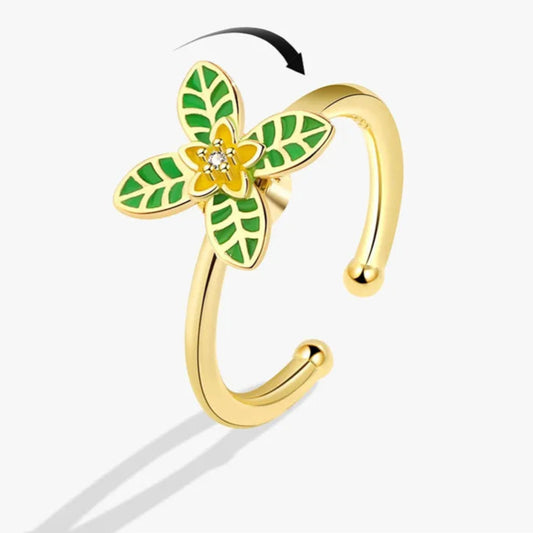 Gold Flower Ring Fidget Spinner