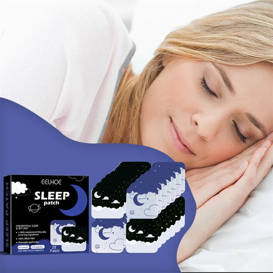 Herbal sleep sticker applied to pillowcase for nighttime relaxation