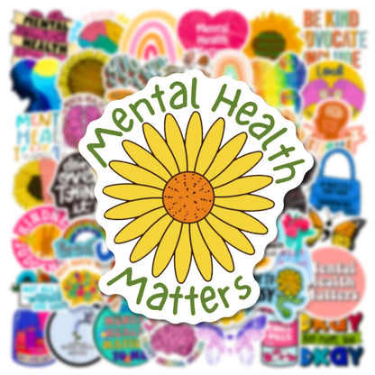 Mental Health Awareness Stickers (50pcs) – Empowering Visual Toolkit for Neurodivergent Expression