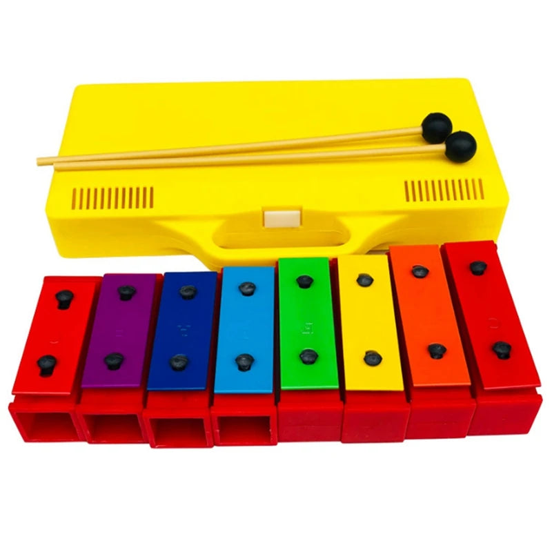 8 Notes Glockenspiel Resonator Bells With Yellow Case