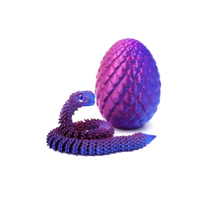 3D Printed Snake Eggs Ornament – Interlocked Desk Sculpture for Visual & Tactile Curiosity