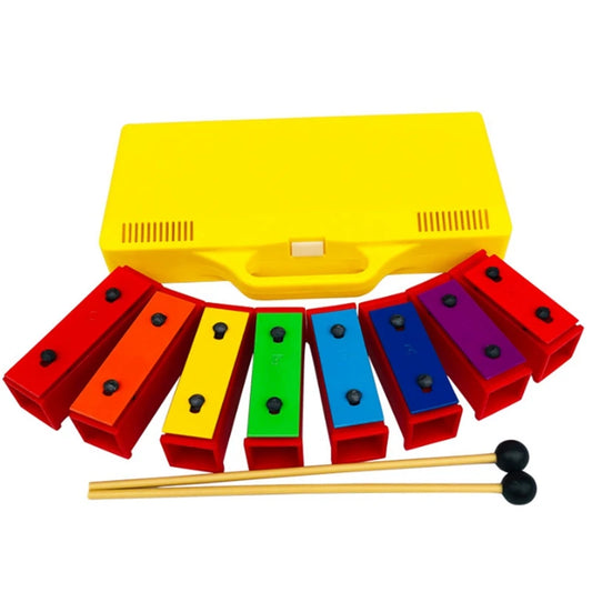 8 Notes Glockenspiel Resonator Bells With Yellow Case