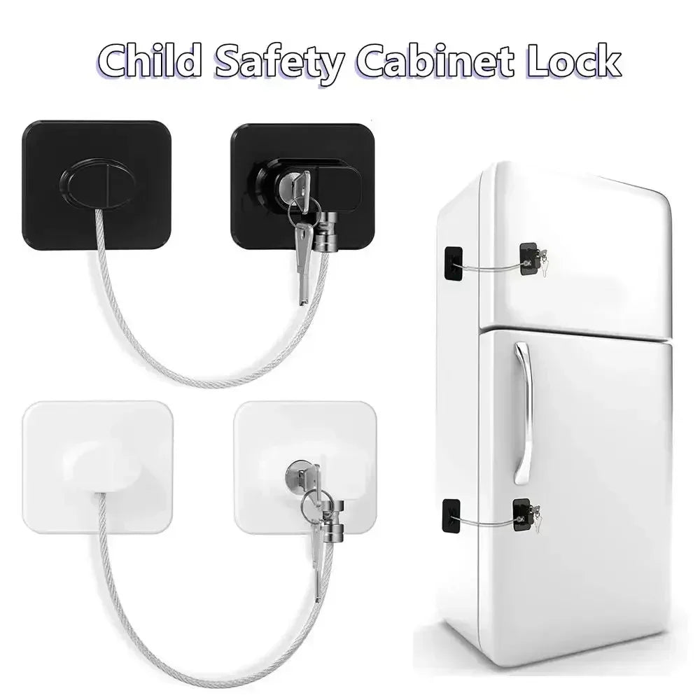 Slim safety lock for drawers, windows, and refrigerators