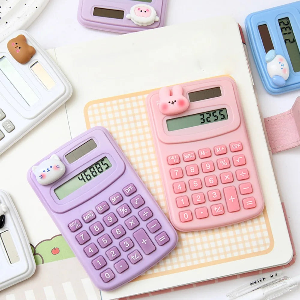 Compact dyscalculia-friendly calculator with tactile buttons and distraction-free layout