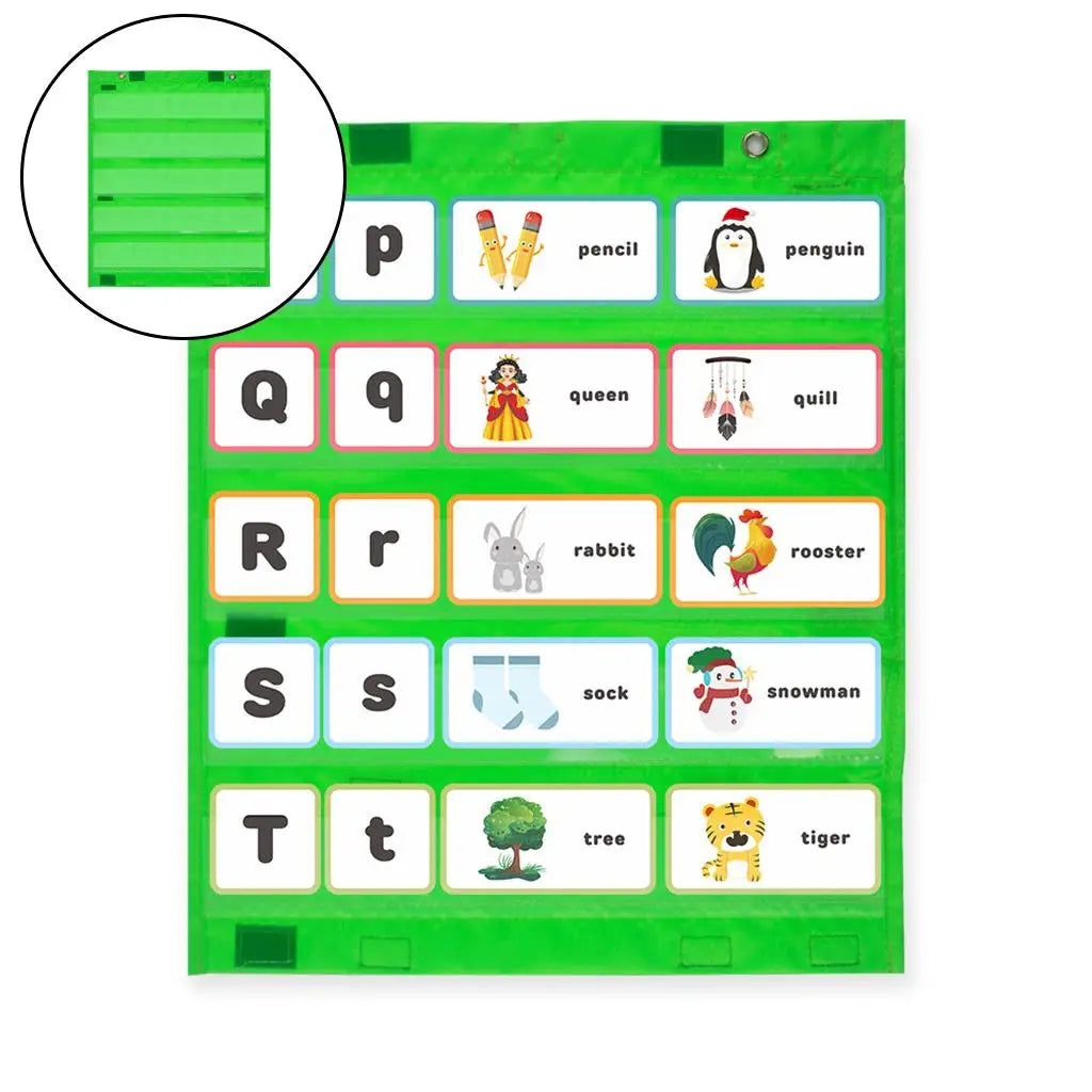 Wall Hanging Reusable Daily Schedule Chart – Green / Yellow / Red / Blue