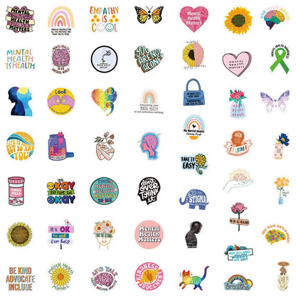 Mental Health Awareness Stickers (50pcs) – Empowering Visual Toolkit for Neurodivergent Expression