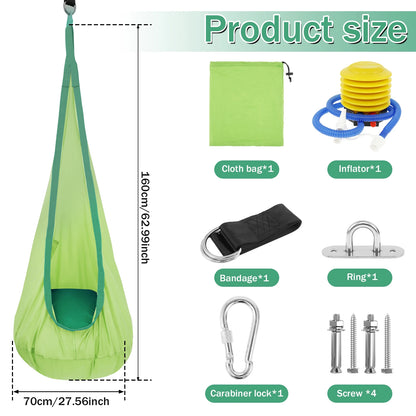 Kids Nylon Pod Swing with Inflatable Cushion