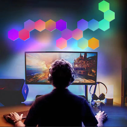 RGB Hexagon LED Wall Light- App-Controlled Visual Display for Neurodivergent-Friendly Spaces