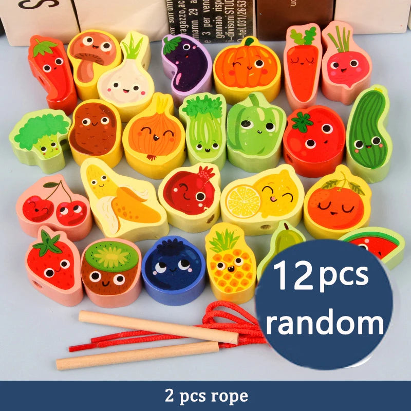 Variety of Lacing Beads Educational Montessori Stringing  Toys