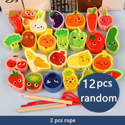 Variety of Lacing Beads Educational Montessori Stringing  Toys
