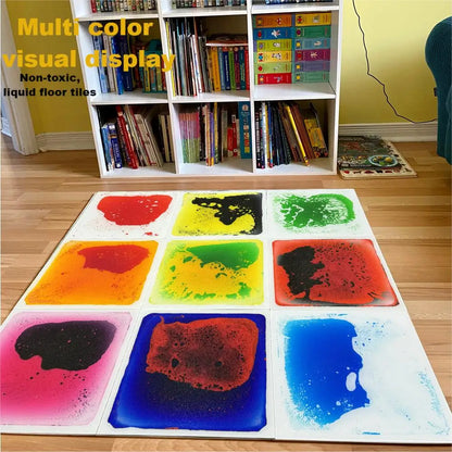 1/4/6/9pcs coloured Liquid  Floor Tiles