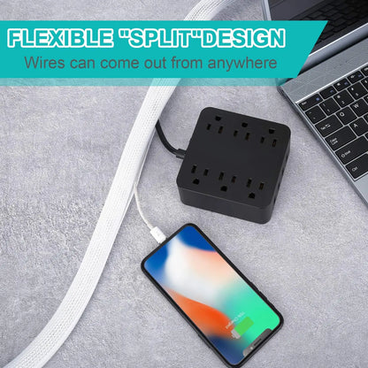 White Cable Sleeve, Protector  Wrap Cover