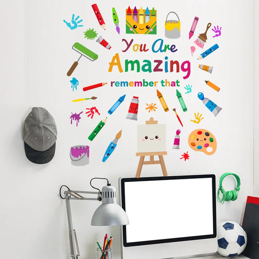 Colourful Inspirational Pencil quote wall sticker