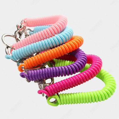 Spiral Elastic Spring Rope Keychain- Tangle-Free Secure Carry