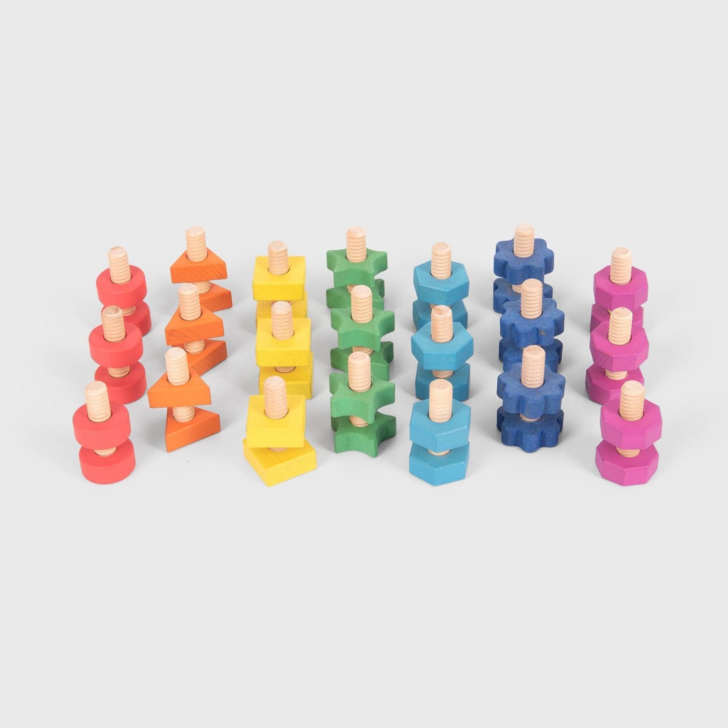 Rainbow Wooden Nuts & Bolts
