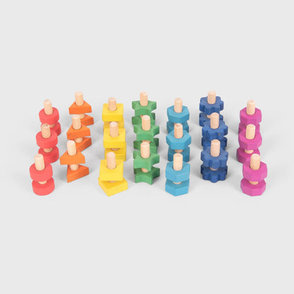 Rainbow Wooden Nuts & Bolts