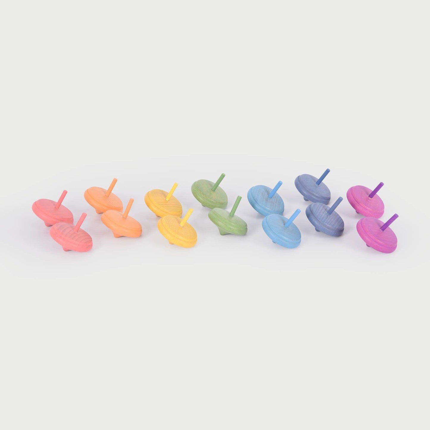 Rainbow Wooden Spinning Tops
