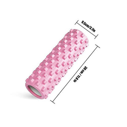 Light pink EVA foam roller supporting core exercises in neurodivergent-safe routines
