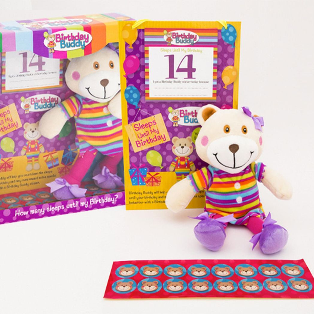 Birthday Buddy Count Down Bear – Sensory-Friendly Celebration Companion (Girl)