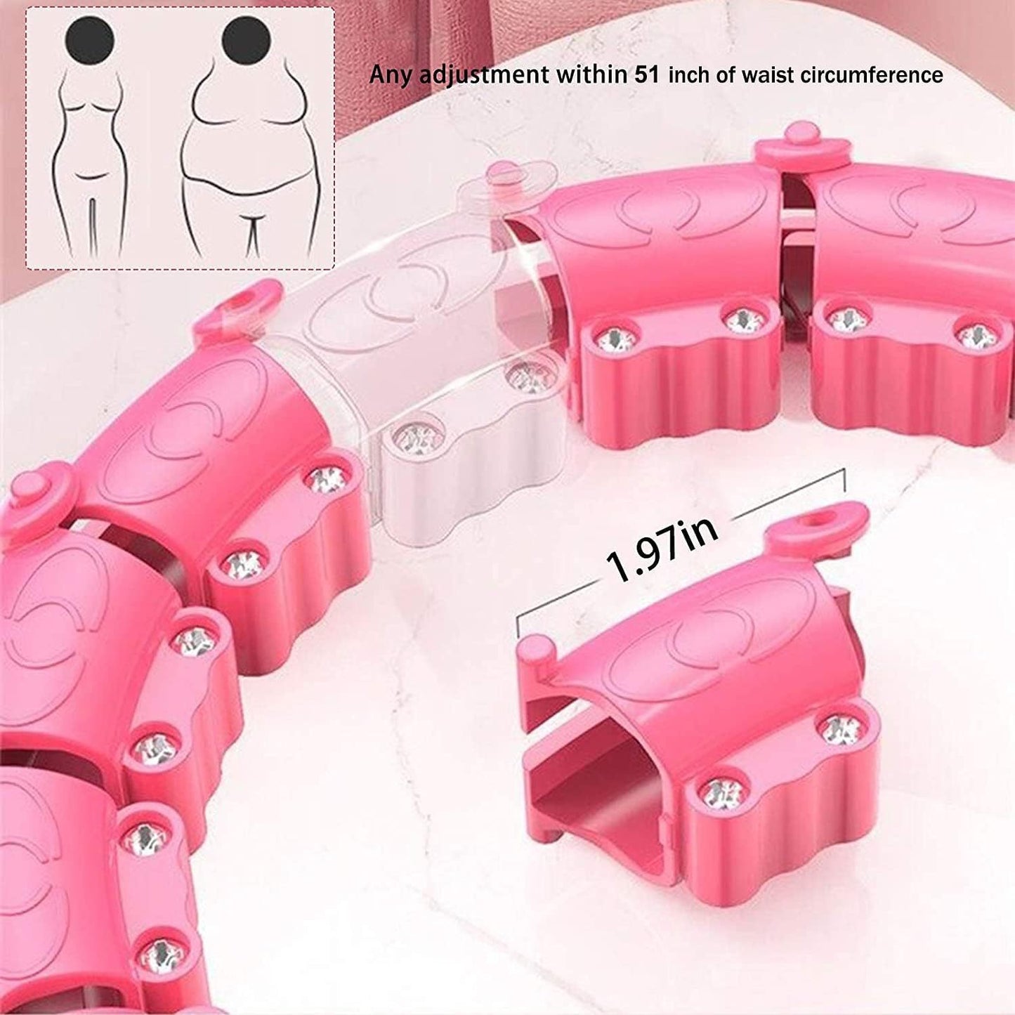Weighted Fitness Ring – Auto-Spinning Massage & Adjustable Fit (PINK)