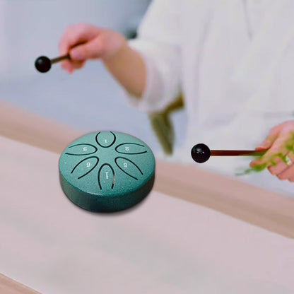 Steel Tongue Drum – 7.62cm Compact Green Handpan