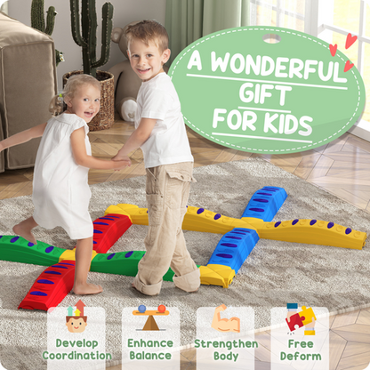AIYAPLAY 12-Piece Kids Balance Beam Set 347-024V00MX – Configurable Coordination Toy with Anti-Slip Pads