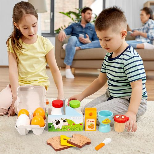 SOKA Breakfast Set – Wooden Pretend Food Kit with Magnets