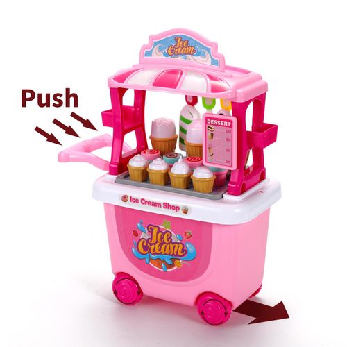 SOKA Ice Cream Trolley – 27-Piece Pretend Play Shop for Preschool Skills,