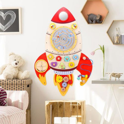 SOKA Wooden Element Rocket – Imaginative Space Playset for Motor Skills Development