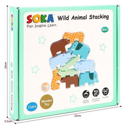 Close-up of Montessori-style wild animal puzzle pieces in vibrant colours for open-ended learning”
