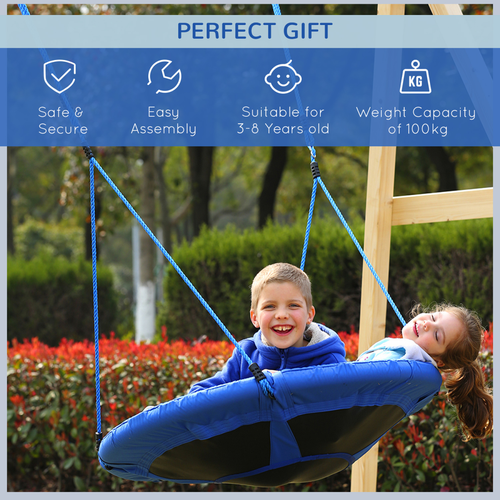 Round Saucer Swing – 100cm Nest-Style Hanging Seat with Adjustable Ropes