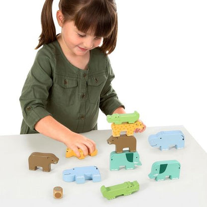 SOKA Wild Animal Stacking  – Montessori-Inspired Wooden Balance Puzzle Toy
