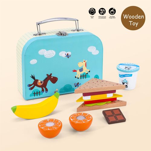 SOKA Sandwich Lunchbox Set– Wooden Pretend Food Toy in Classic Carry Case