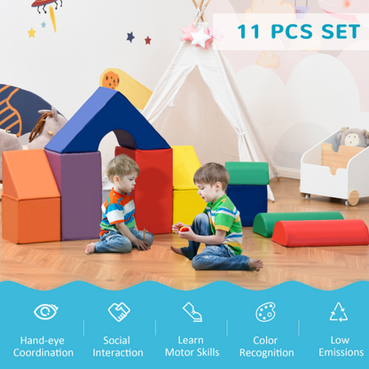 11-Piece Soft Foam Puzzle Blocks Set – Toddler-Safe Learning & Sensory Toy