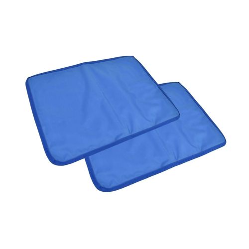 Two blue VINSANI gel pads laid flat for sensory temperature regulation and calming support