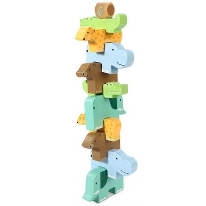 SOKA Wild Animal Stacking  – Montessori-Inspired Wooden Balance Puzzle Toy