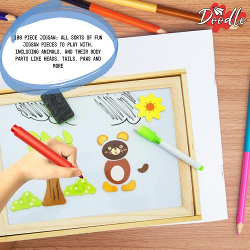 Doodle Wooden Magnetic Puzzle Board – Multifunctional Creativity & Learning Surface
