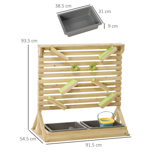 Close-up of water table accessories supporting visual scanning and fine motor development