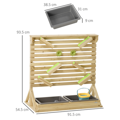 Close-up of water table accessories supporting visual scanning and fine motor development