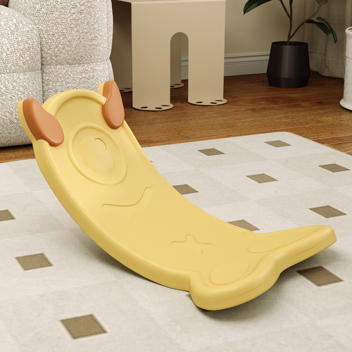 Side view of lightweight wobble board showing smooth safe edges and wide stable base
