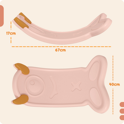 Pink monster-themed balance board for kids supporting coordination and sensory regulation