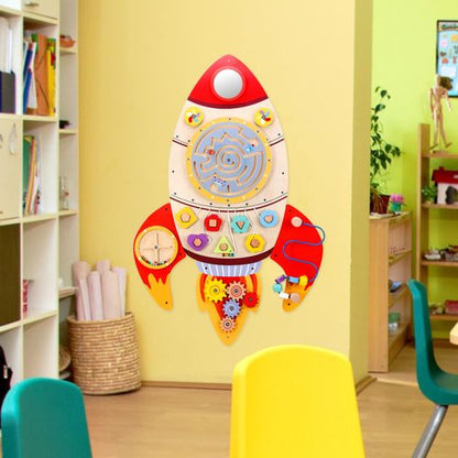 SOKA Wooden Element Rocket – Imaginative Space Playset for Motor Skills Development