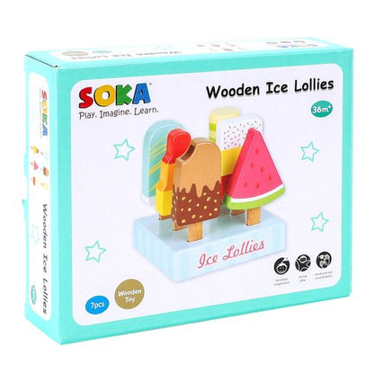 SOKA Wooden Ice Lollies – Pretend Play Sweet Treat Set