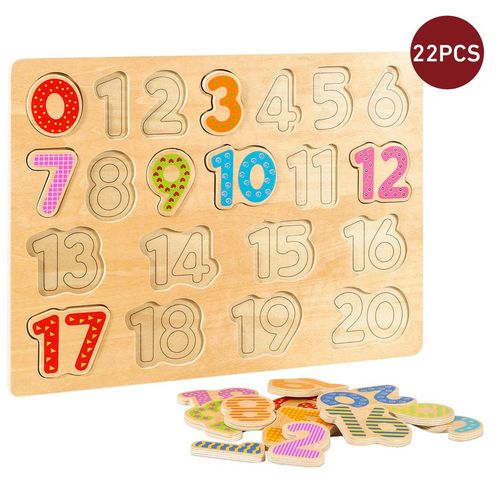 SOKA Wooden Number Board – Early Maths Puzzle with Numbers 1–20