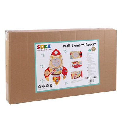 SOKA Wooden Element Rocket – Imaginative Space Playset for Motor Skills Development
